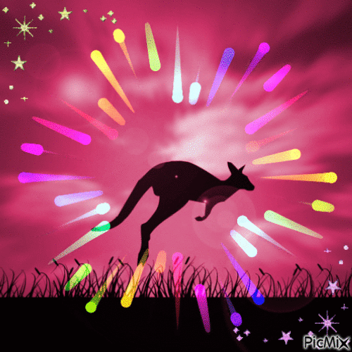 Kangaroo PinkImage - GIF animasi gratis