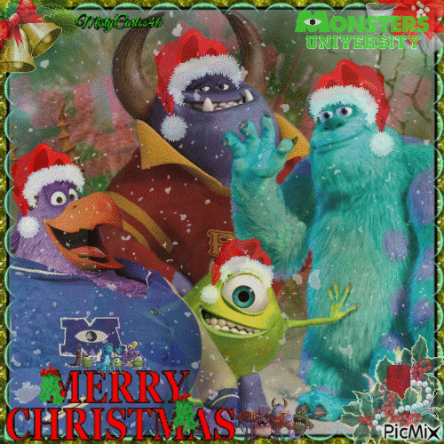 Merry Christmas From Monsters University - Animovaný GIF zadarmo