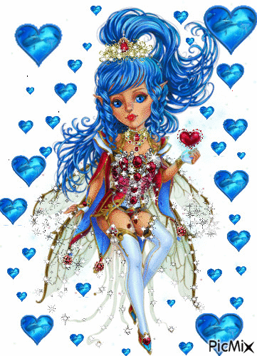 Blue Sweetheart Fairy - GIF animé gratuit