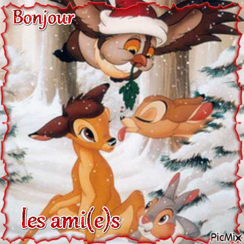 Bonjour Bambi - Animovaný GIF zadarmo