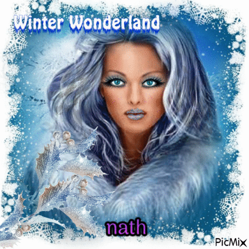 Woman Winter blue - Безплатен анимиран GIF