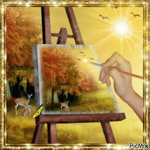 Fall Scene Painting! - Gratis geanimeerde GIF