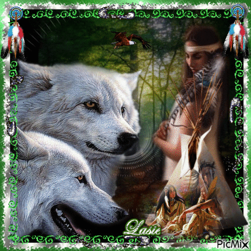 Les Amérindiens et les loups ♥♥♥ - GIF animate gratis