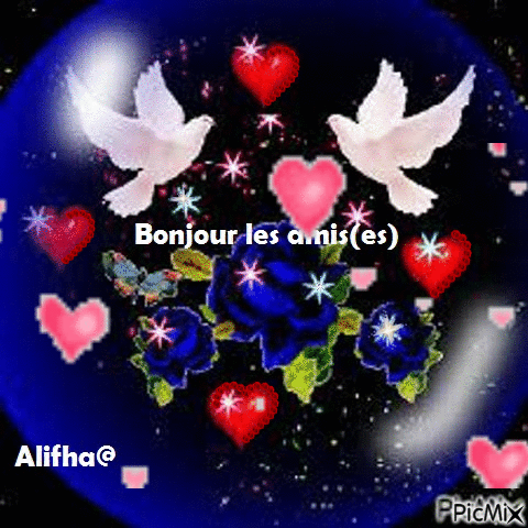 Bonjour les amis(es) - Безплатен анимиран GIF