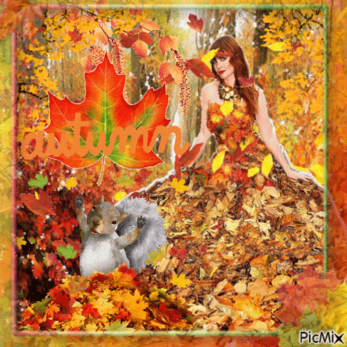 Dress of leaves - Free animated GIF