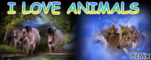 I LOVE ANIMALS - GIF animasi gratis
