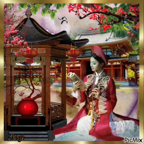 Young geisha... - 免费动画 GIF