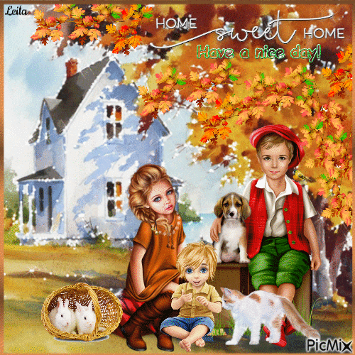 Home sweet Home. Have nice day. Autumn - GIF animate gratis
