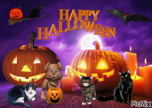 Happy Halloween! 🍂🍁🎃👻💀🤡👽 - GIF animate gratis