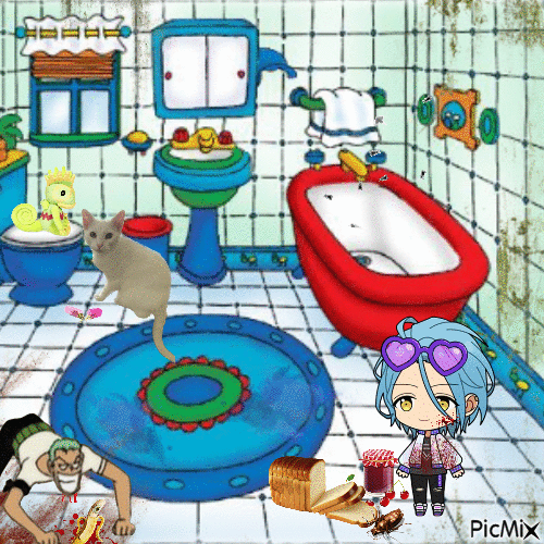 cute bathroom - 無料のアニメーション GIF