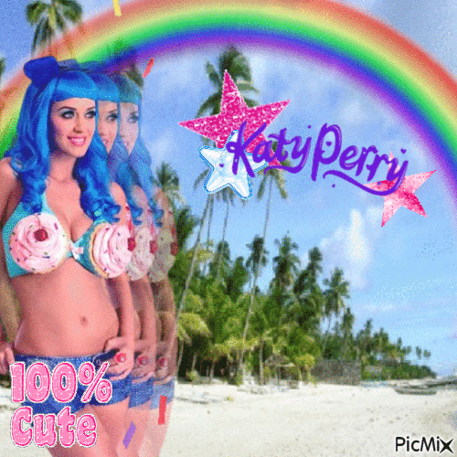 Katy Perry Rainbow California Girls - GIF animado grátis