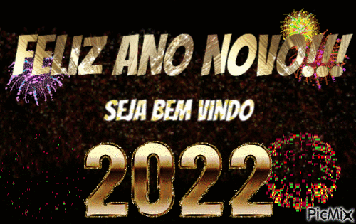 Feliz ano novo 2022 - Gratis animerad GIF