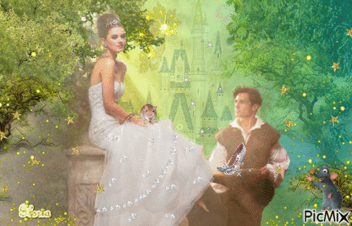 Cinderella and the prince - GIF animate gratis