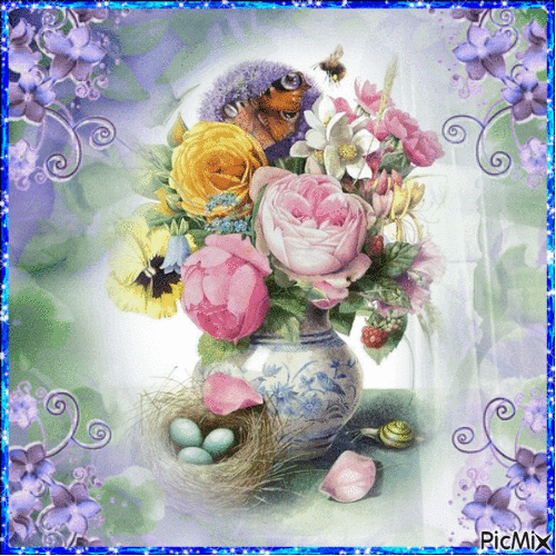 Marjolein Bastin spring flowers - Darmowy animowany GIF