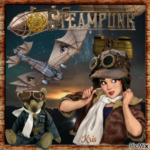 Pilote Steampunk - Gratis geanimeerde GIF