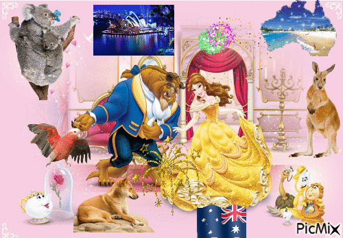 La fête nationale Australie 2022 "La belle & la bête" - Gratis geanimeerde GIF