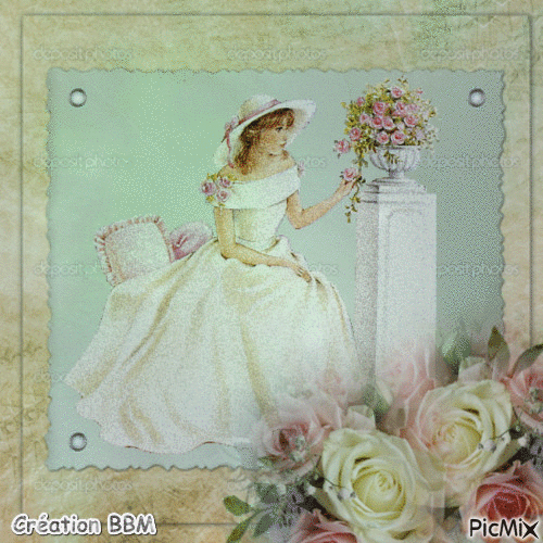 La belle et les roses par BBM - Ingyenes animált GIF