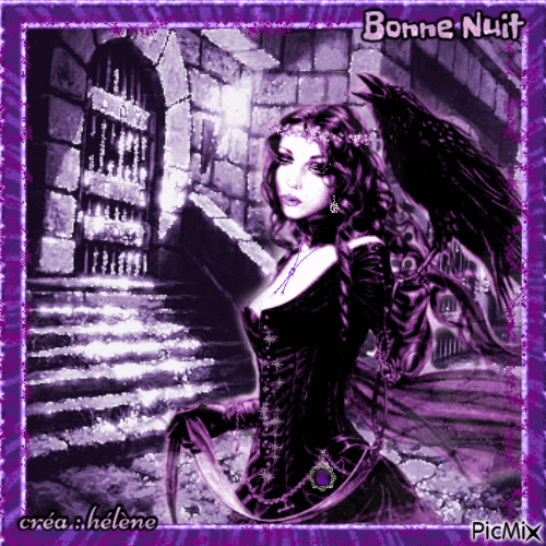 gothique avec corbeau _ ton " violet " - Animovaný GIF zadarmo