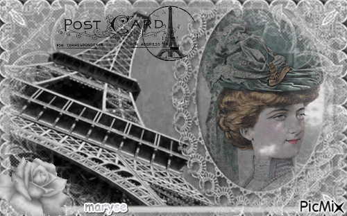 Paris en gris - GIF animé gratuit