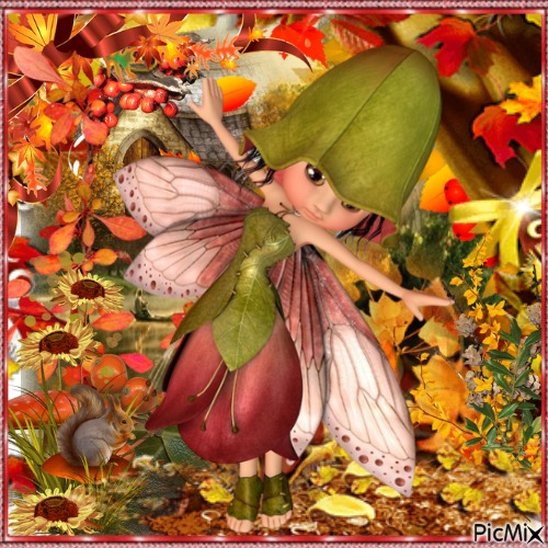 Petite fée d'automne - PNG gratuit