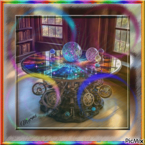 table en verre multicolore - Gratis geanimeerde GIF