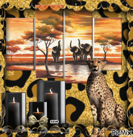 tigre con velas - GIF animado grátis