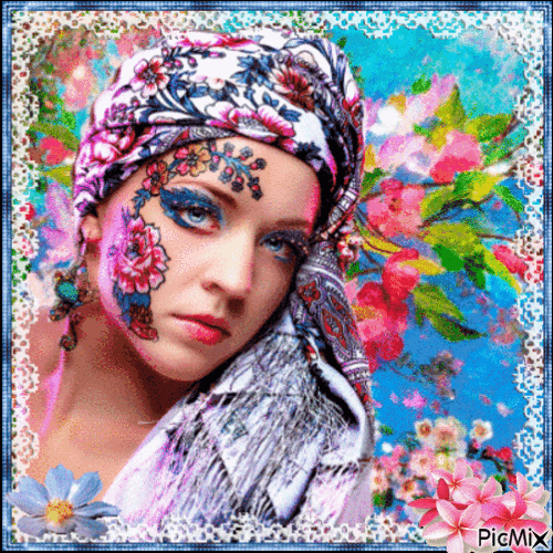 Lady with artistic makeup - Δωρεάν κινούμενο GIF