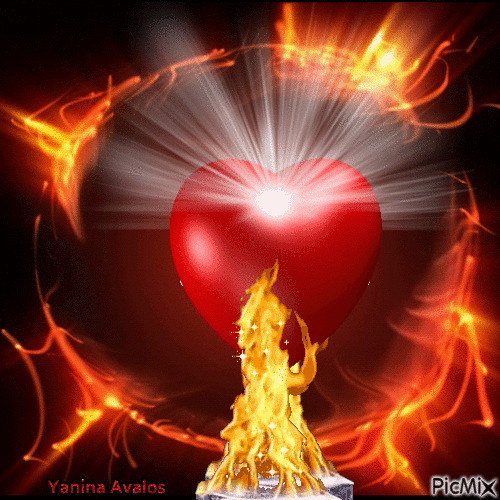 fire heart - GIF animado grátis