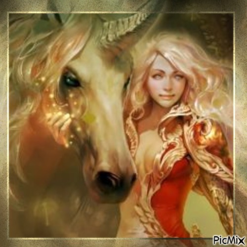 Femme licorne Fantasy - безплатен png