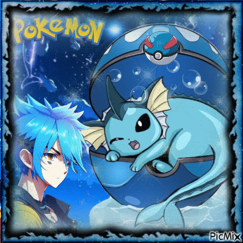 Un Pokémon de color azul - GIF เคลื่อนไหวฟรี