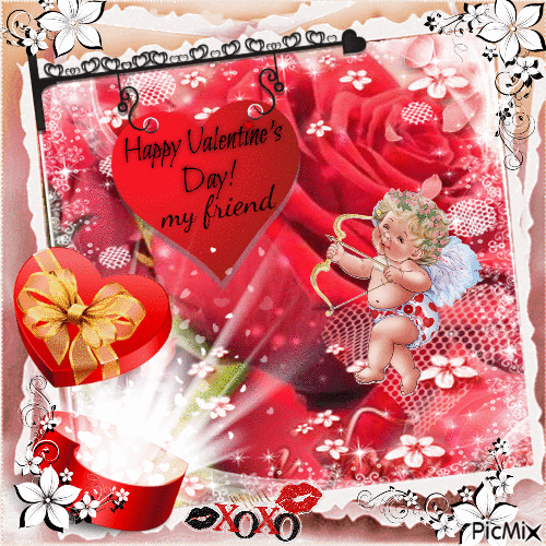 Happy valentines day my friend - Besplatni animirani GIF