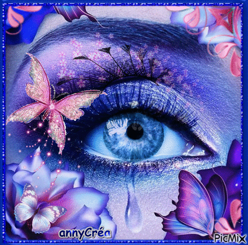 Les yeux papillon - Gratis geanimeerde GIF