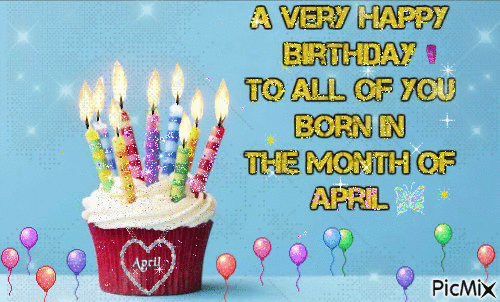 Happy Birthday April Born - Besplatni animirani GIF