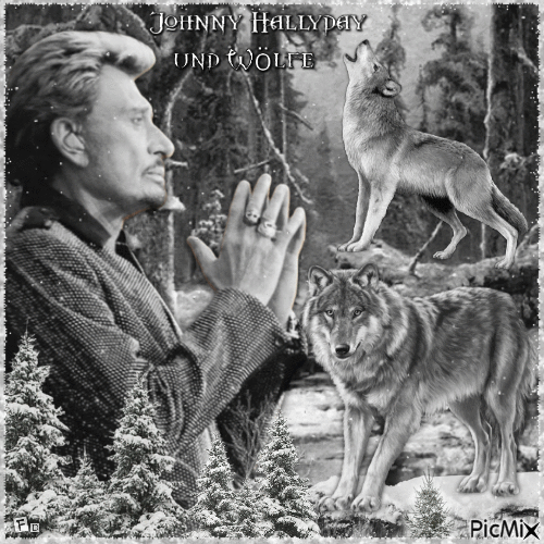 Wölfe und Johnny Hallyday - Безплатен анимиран GIF