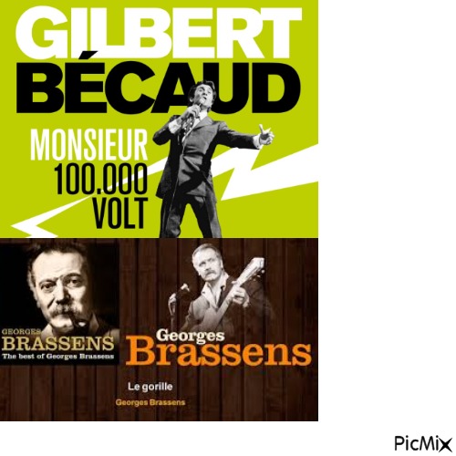 Gilbert Becaud Georges Brassens - png ฟรี