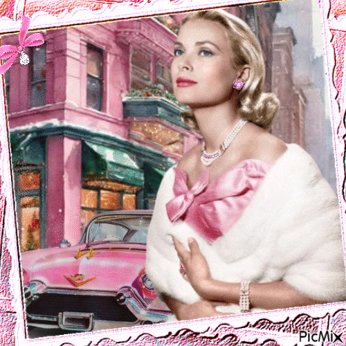 Actriz estadounidense vestida de rosa - Безплатен анимиран GIF