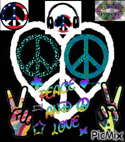 Peace and love - Бесплатный анимированный гифка