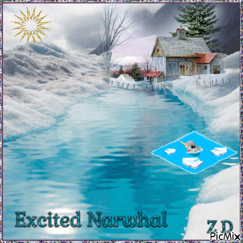 Excited Narwhal - Бесплатный анимированный гифка