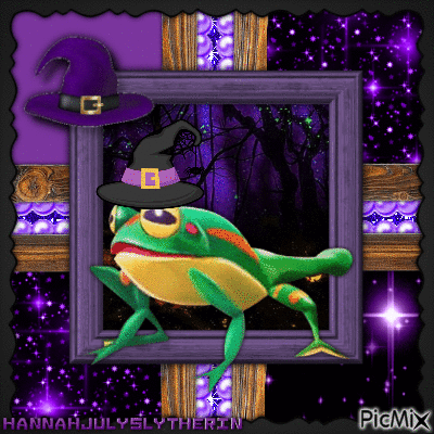 (Froggy as a Witch) - 免费动画 GIF