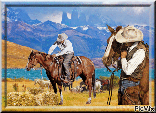 cowboys et chevaux - 免费动画 GIF