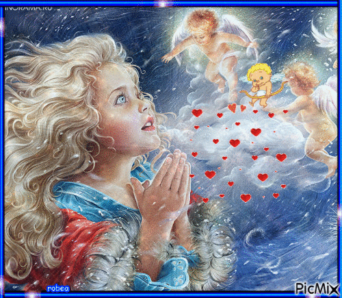 Elle prie aux anges - Ingyenes animált GIF
