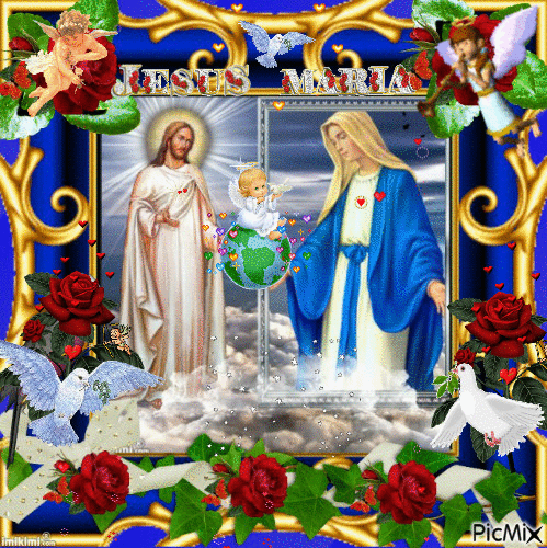 Jesus e V. Fatima - Free animated GIF