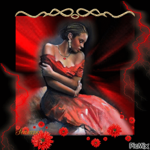 The Lady in Red - Бесплатный анимированный гифка