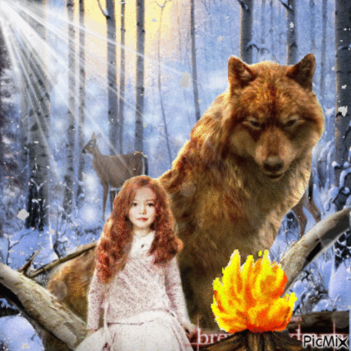 Renesmee and Jacob in Winter - 免费动画 GIF