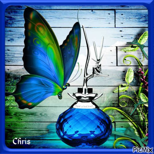 papillon bleu - besplatni png