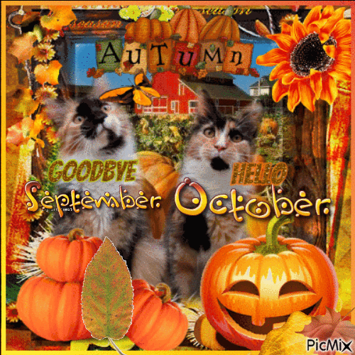 Goodbye September! Hello October! - Безплатен анимиран GIF