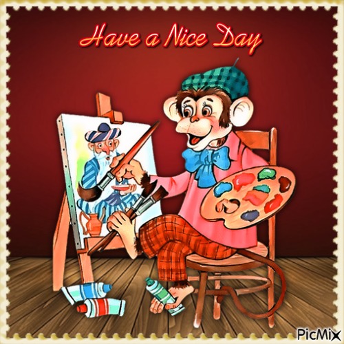 Have a Nice Day Monkey - Artist - zdarma png