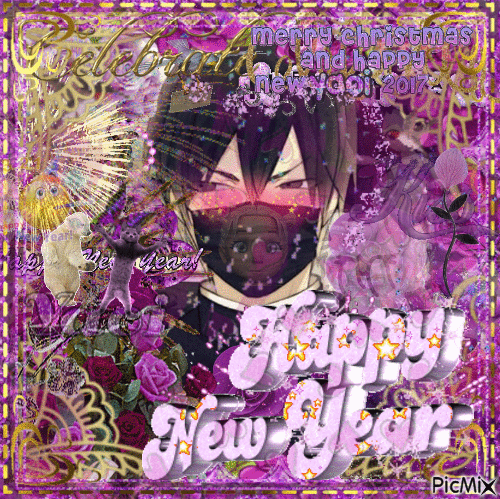 anime chaotic happy new year from kawase - Free animated GIF