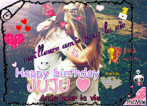 Happy birthday ma Juju ♥ - GIF animé gratuit