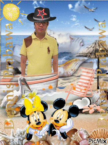 Dennis with beach - Безплатен анимиран GIF